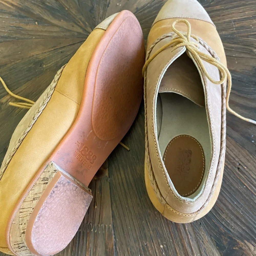 Wolverine No 1883 Maisie Tan Two-Tone Oxfords